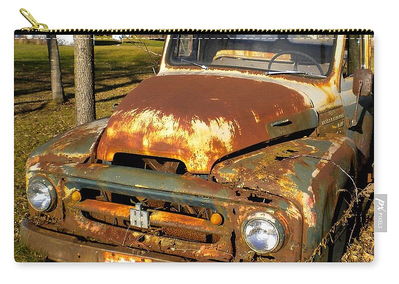 Truck Zip Pouch featuring the painting Forgotten IH by Renate Wesley