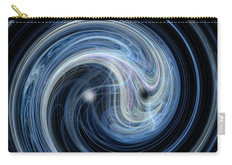 Abstract Zip Pouch featuring the digital art Fractal Yin and Yang by Nicholas Burningham