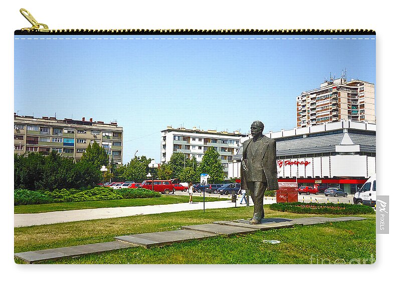 Sloboda Zip Pouch featuring the photograph The Monument of Kosta Stamenkovic Leskovac by Dejan Jovanovic