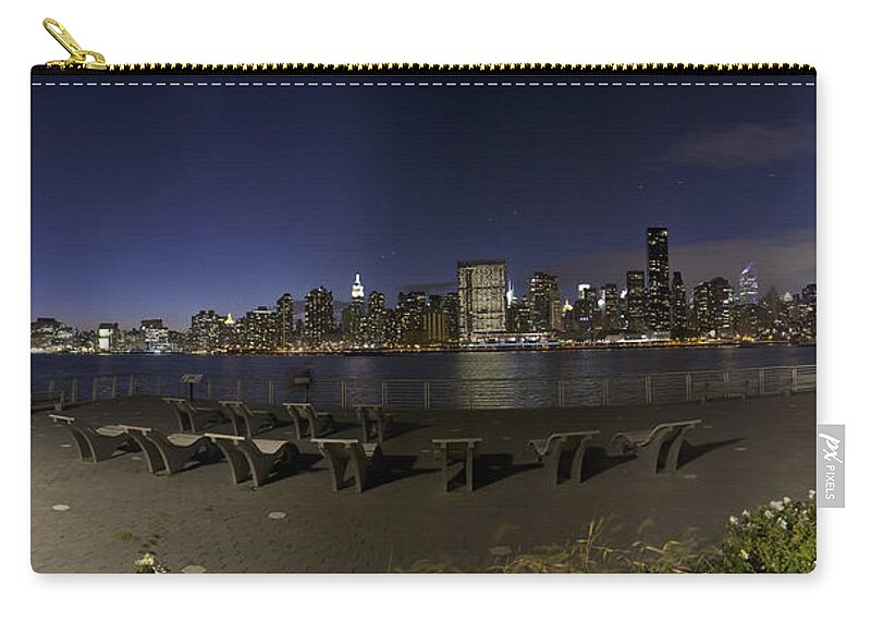 New York City Zip Pouch featuring the photograph From Gantry at Night by Theodore Jones