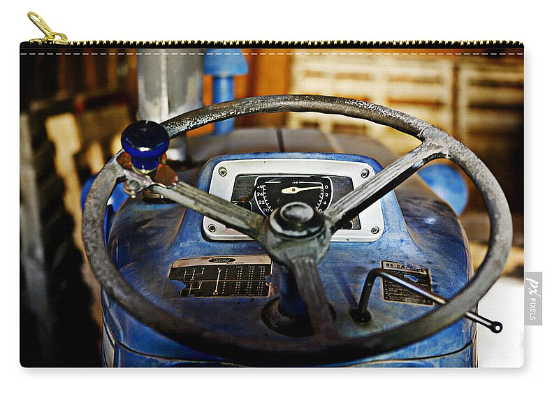 Cherryvale Zip Pouch featuring the photograph From Where I Sit Tractor by Marilyn Hunt