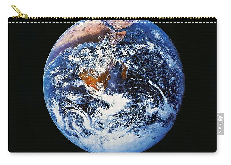 Vertical Zip Pouch featuring the photograph Full Earth From Space by Stocktrek Images