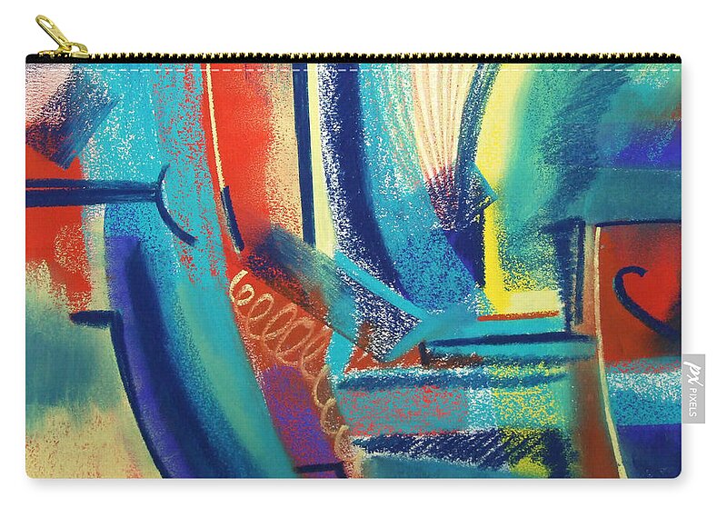 Fun Zip Pouch featuring the painting FUN by Marie-Claire Dole
