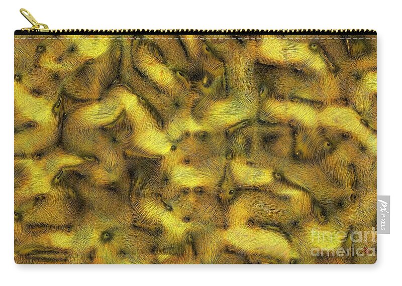 Abstract Zip Pouch featuring the digital art Furreyes by Ron Bissett