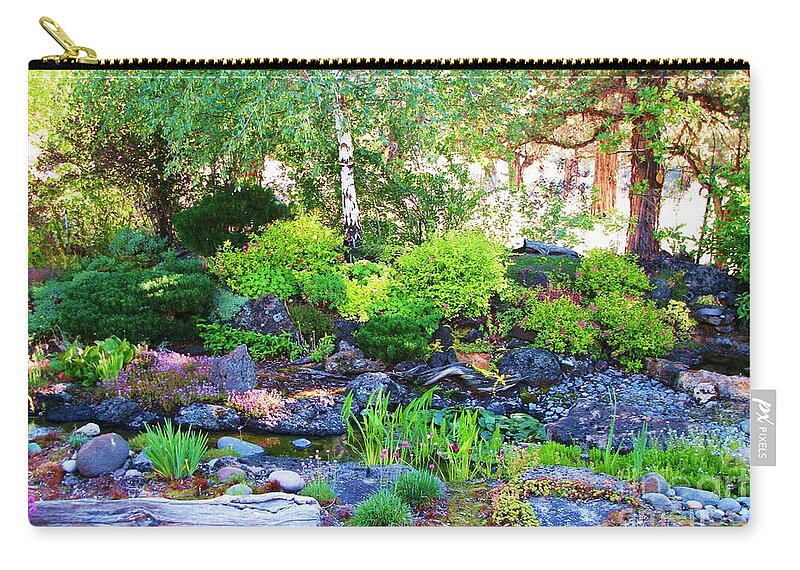 Garden Creek Zip Pouch featuring the photograph Garden Creek by Michele Penner
