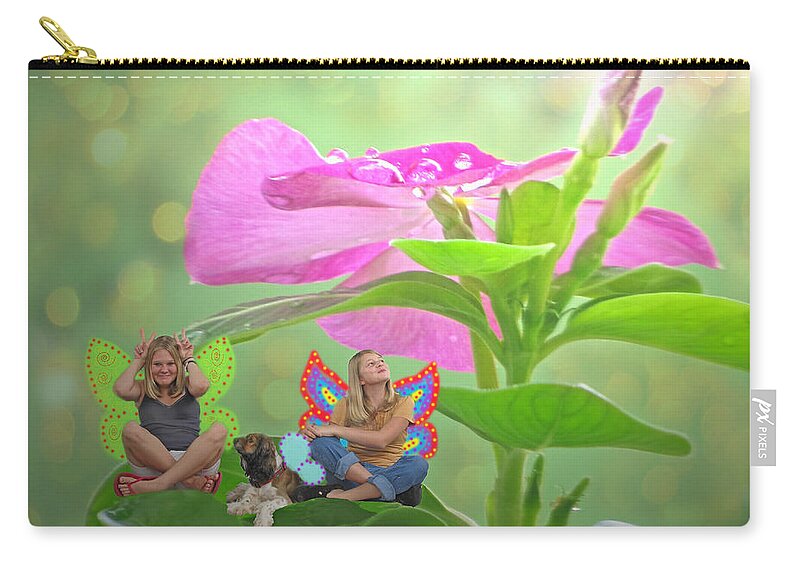Plants Zip Pouch featuring the photograph Garden Fairy Friends by Debbie Portwood