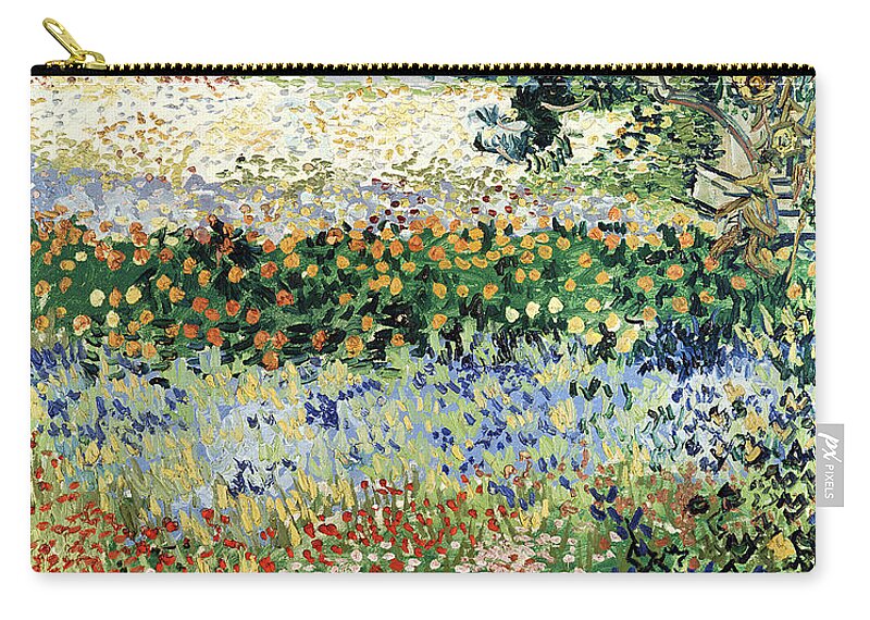Garden In Bloom Carry-all Pouch featuring the painting Garden in Bloom by Vincent Van Gogh