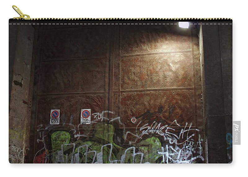 Graffiti Zip Pouch featuring the photograph Gates of Graffiti by La Dolce Vita