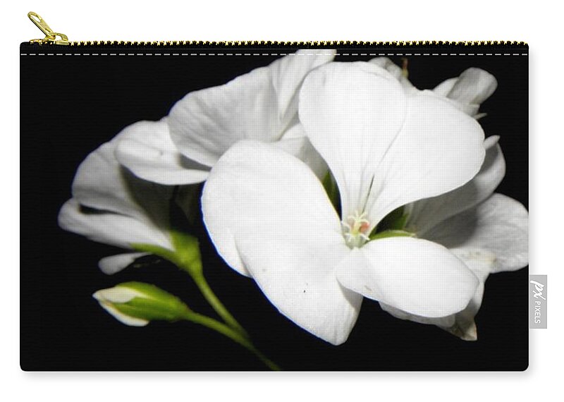 Geranium Carry-all Pouch featuring the photograph Geranium White by Kim Galluzzo Wozniak