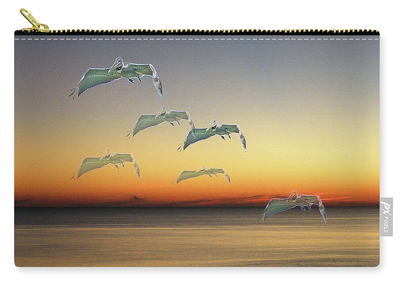 Gulf Of Mexico Zip Pouch featuring the photograph Ghost Flight by Lizi Beard-Ward