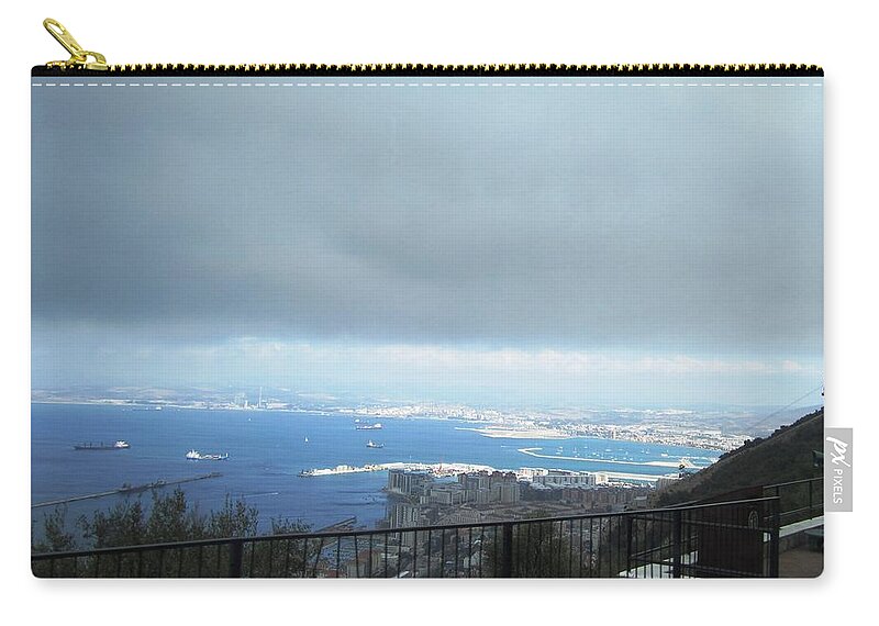 Gibraltar Zip Pouch featuring the photograph Gibraltar Harbor Bay View UK by John Shiron