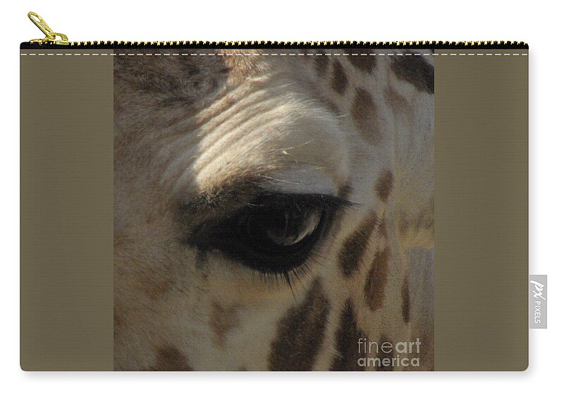 Giraffe Eye Carry-all Pouch featuring the photograph Giraffe eye by Kim Galluzzo Wozniak