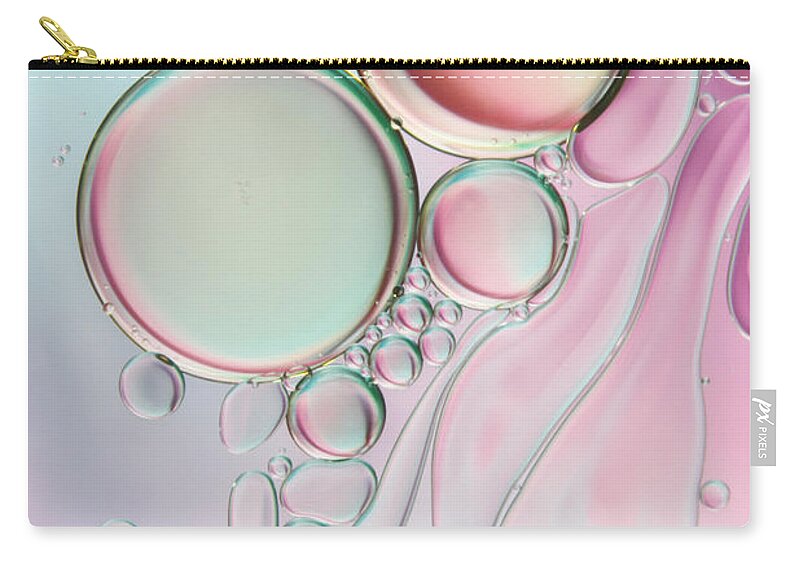 Oil Zip Pouch featuring the photograph Girly Girly Bubble Abstract by Sharon Johnstone