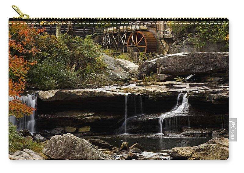 West Virginia Zip Pouch featuring the photograph Glade Creek Grist Mill by Carrie Cranwill