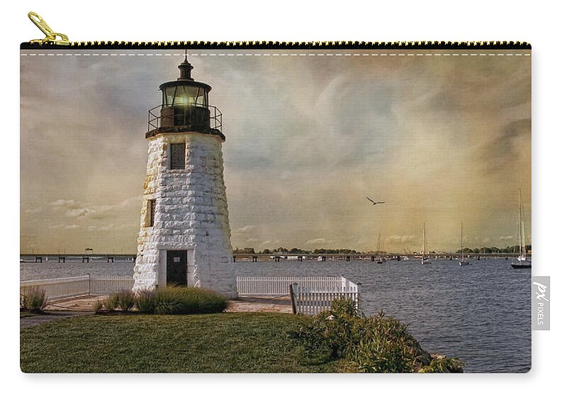 Lighthouse Zip Pouch featuring the photograph Goat Island Light by Robin-Lee Vieira