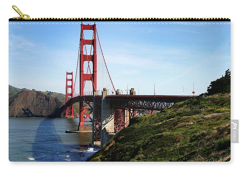 Bridge Zip Pouch featuring the photograph Golden Gate Bridge by Anthony Jones