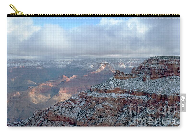 Grand Canyon National Park Zip Pouch featuring the photograph Grand Canyon - Morning Storm by Sandra Bronstein