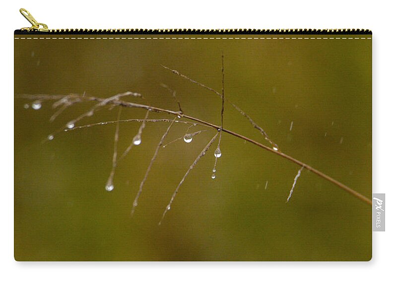 Africa Zip Pouch featuring the photograph Grassdrops by Alistair Lyne