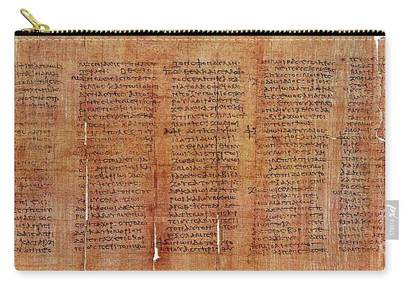 Chart Zip Pouch featuring the photograph Greek Papyrus Horoscope by Science Source