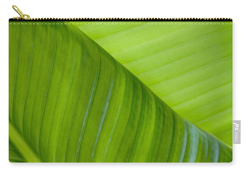 Abstract Zip Pouch featuring the photograph Green Leaf Patterns by Joe Carini - Printscapes