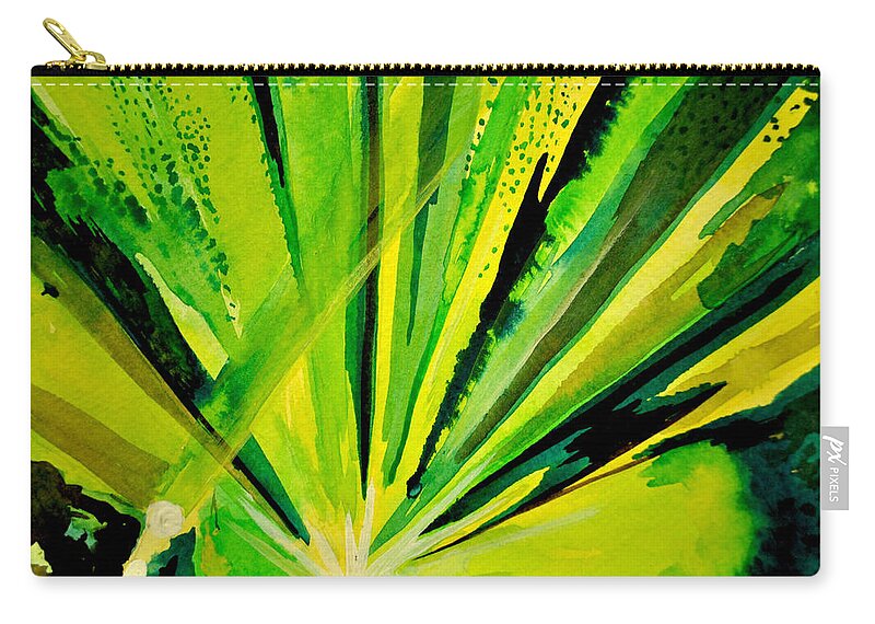 Umphrey's Mcgee Carry-all Pouch featuring the painting Green of UM by Patricia Arroyo