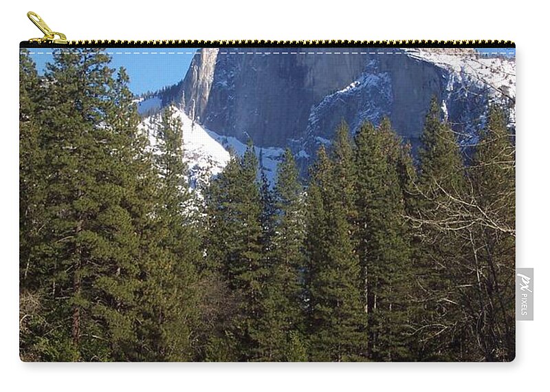 Yosemite Zip Pouch featuring the photograph Half Dome Winter by Eric Tressler