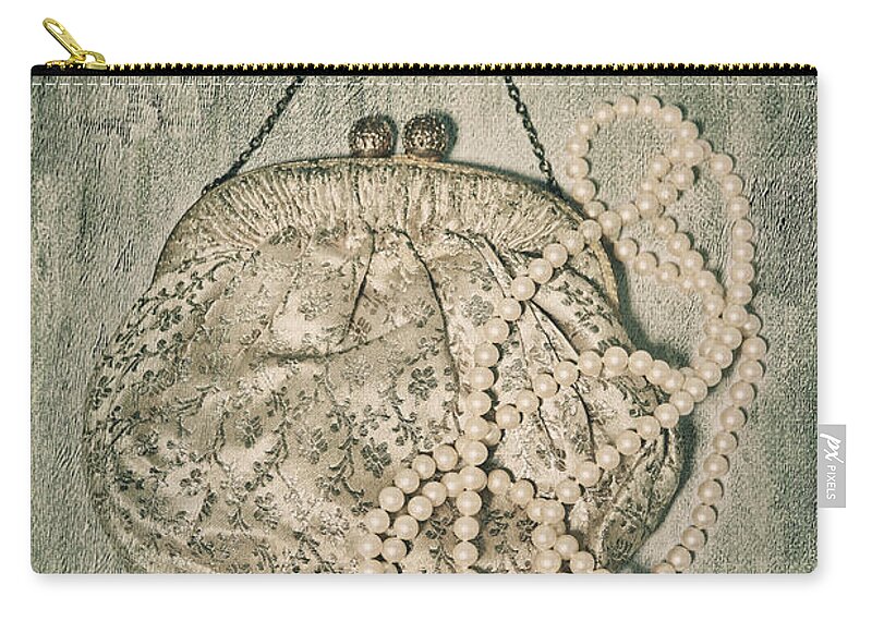 Handbag Zip Pouch featuring the photograph Handbag With Pearls by Joana Kruse