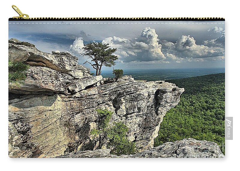 Hanging Rock State Park Zip Pouch featuring the photograph Hanging In North Carolina by Adam Jewell