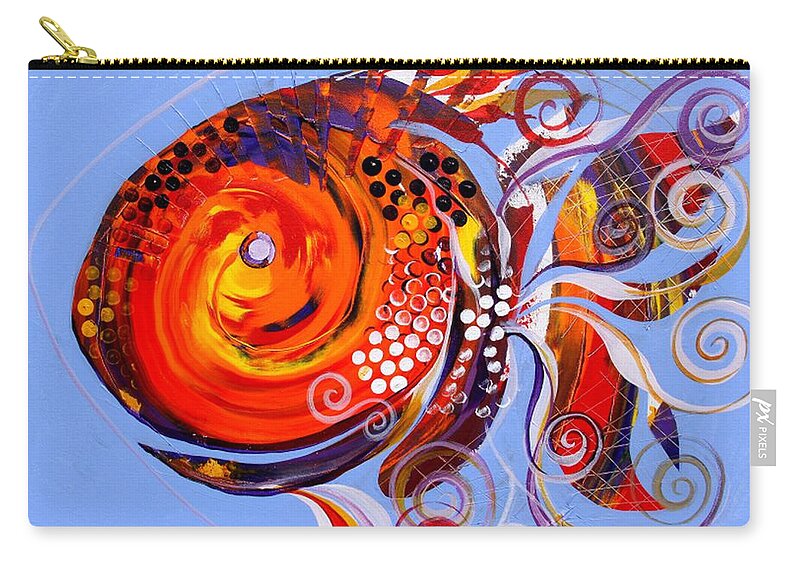 Fish Paintings Zip Pouch featuring the painting Happy Rainbow Fish by J Vincent Scarpace