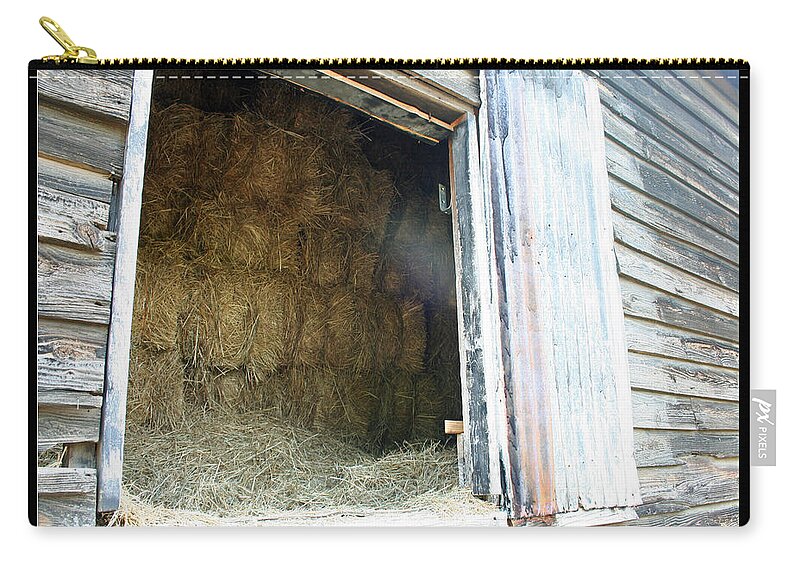 Hay Barn Zip Pouch featuring the photograph 'Hay Barn at Serenbe' by PJQandFriends Photography