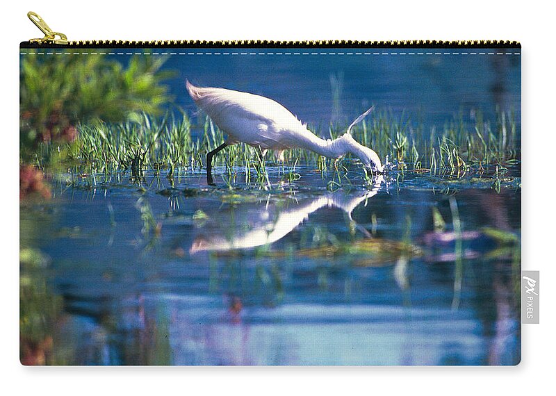 Action Zip Pouch featuring the photograph Head dip by Alistair Lyne