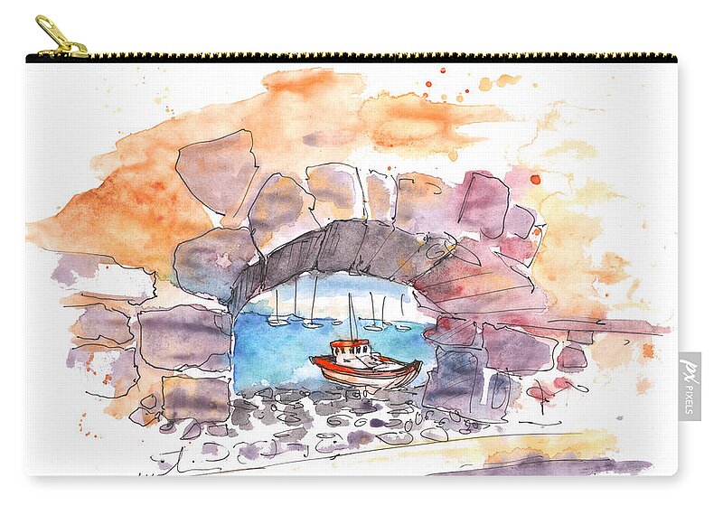 Travel Sketch Zip Pouch featuring the painting Heraklion 01 by Miki De Goodaboom