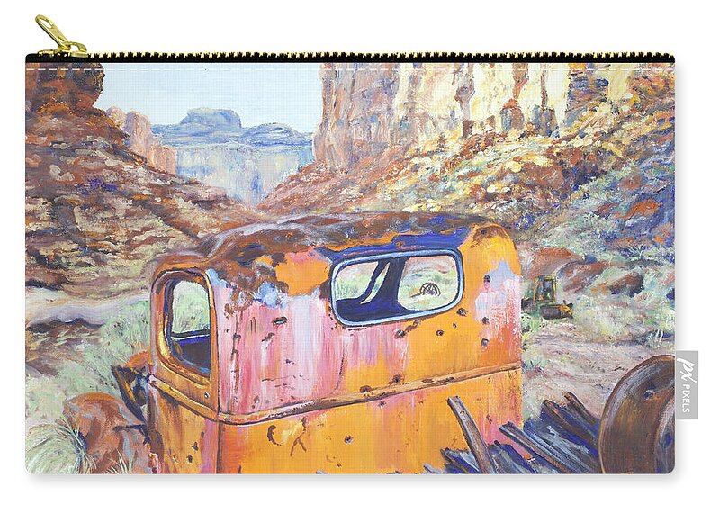 Truck Zip Pouch featuring the painting Hey Joe Relic by Page Holland