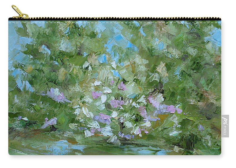 Landscape Zip Pouch featuring the painting Hilltop by Judith Rhue