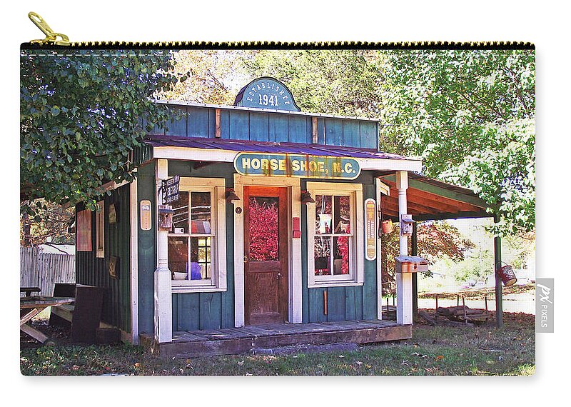 Horse Shoe Zip Pouch featuring the photograph Horse Shoe Store NC by Duane McCullough