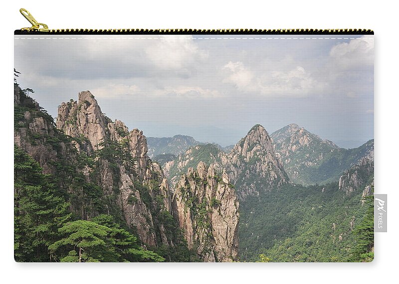 China Zip Pouch featuring the photograph Huangshan Granite 1 by Jason Chu