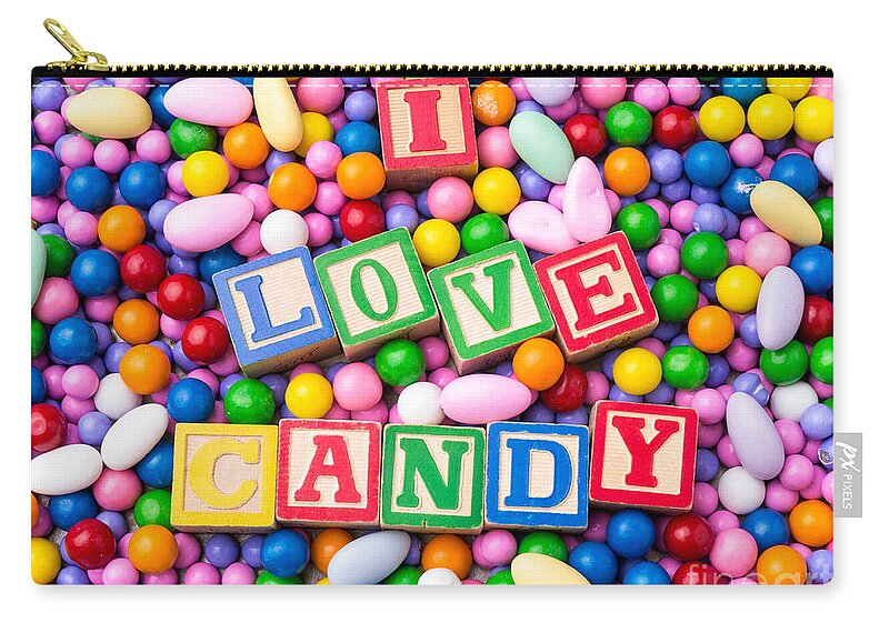Candy Zip Pouch featuring the photograph I Love Candy by Edward Fielding