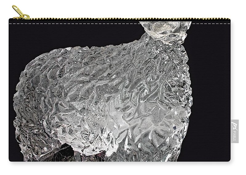 Usa Zip Pouch featuring the photograph Ice Cold Lamb Carved in ICE by LeeAnn McLaneGoetz McLaneGoetzStudioLLCcom