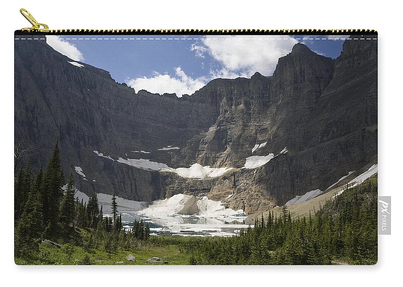 00439320 Carry-all Pouch featuring the photograph Iceberg Lake And Melting Many Glacier by Sebastian Kennerknecht