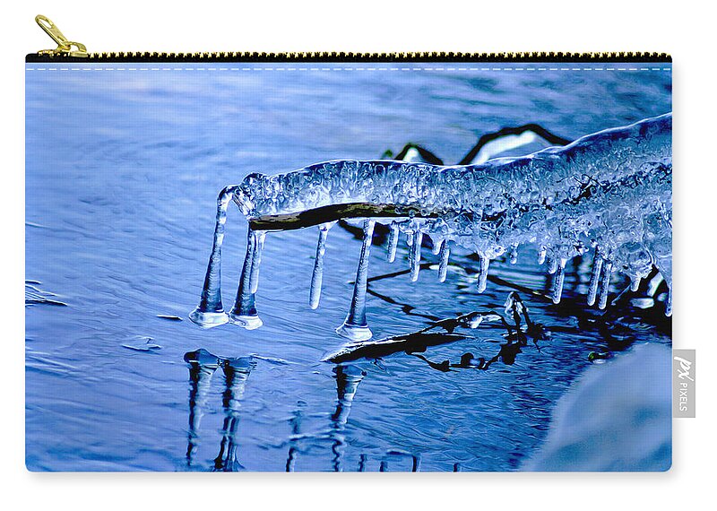 Ice Zip Pouch featuring the photograph Icy Reflections by Mitch Shindelbower