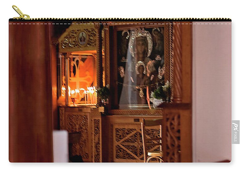 Church Zip Pouch featuring the photograph In Private Prayer by Lorraine Devon Wilke