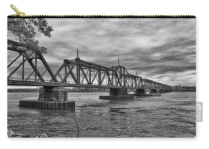 Bridges Zip Pouch featuring the photograph International Bridge by Guy Whiteley