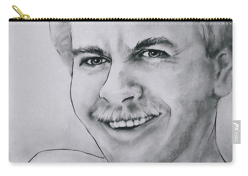 Man Zip Pouch featuring the drawing Irrepressible by Rory Siegel