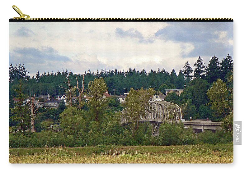 Bridge Zip Pouch featuring the photograph Island Bridge by Pamela Patch