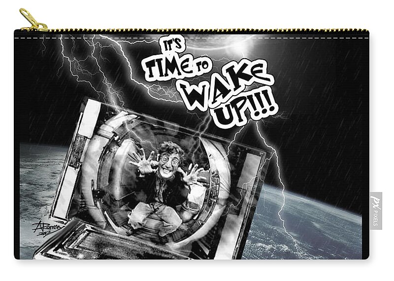 Open Zip Pouch featuring the digital art Its Time to WAKE UP by Atheena Romney