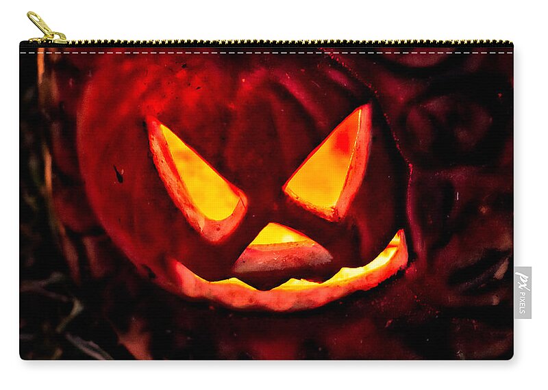 Halloween Zip Pouch featuring the photograph Jack-O-Lantern by Christopher Holmes