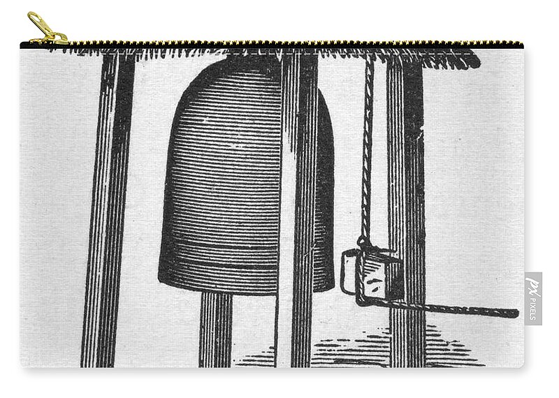 19th Century Zip Pouch featuring the photograph Japanese Bell by Granger