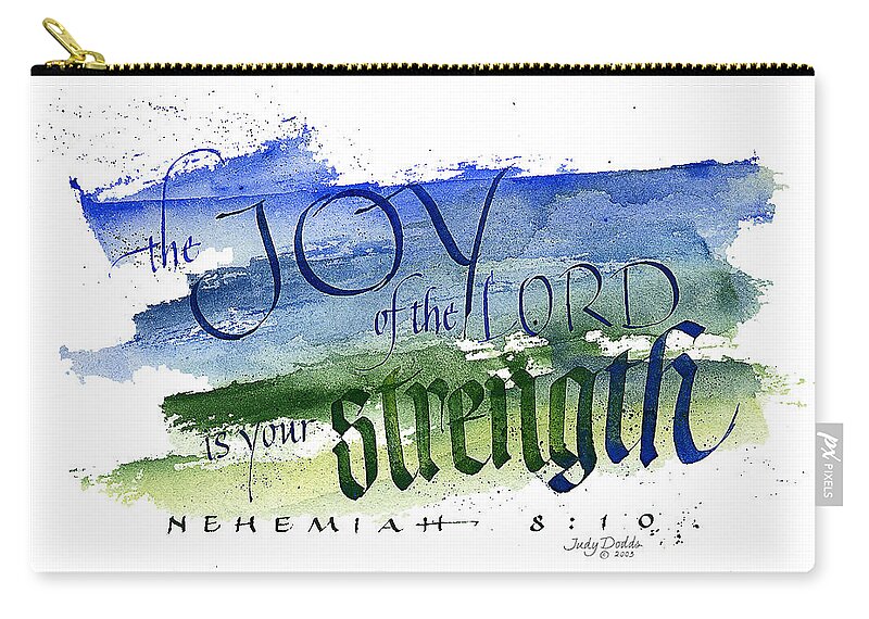 Bible Zip Pouch featuring the painting Joy Strength I by Judy Dodds