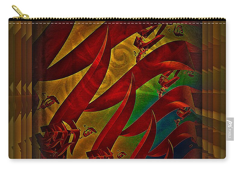 Abstract Zip Pouch featuring the digital art Jungle Book by Leslie Revels