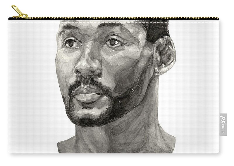 Karl Malone Zip Pouch featuring the painting Karl Malone by Tamir Barkan